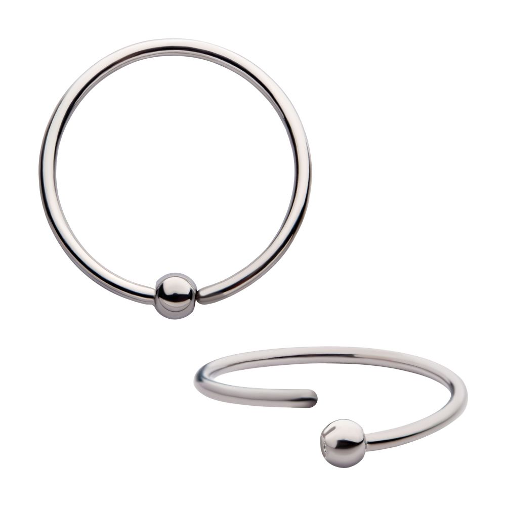 Titanium Captive Bead Ring with  Attached Ball