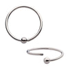 Titanium Captive Bead Ring with Attached Ball