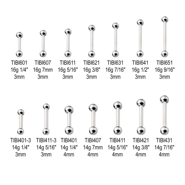 STERILIZED Titanium Internally Threaded Micro BARBELLS