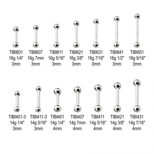 Titanium Internally Threaded Micro BARBELLS