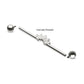 Titanium Internally Threaded 5 Marquise Gem Cluster with Ball End Industrial Barbell