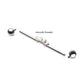 Titanium Internally Threaded Alternating Round & Baguette Prong Set Gem Cluster with Ball End Industrial Barbell