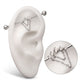 Titanium Internally Threaded 5 Round Prong Set Gem Cluster with 2-Tier Chain & Ball End Industrial Barbell