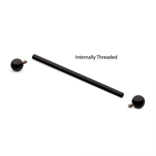 Black PVD Titanium Internally Threaded Industrial Barbells