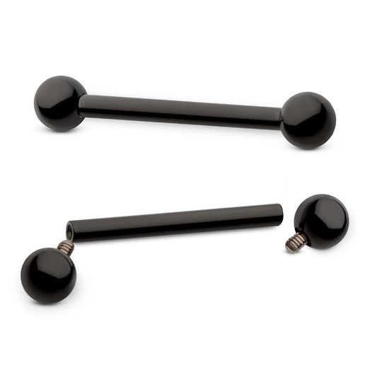 Black PVD Titanium Internally Threaded Barbells