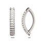 Titanium Triple Row Pave Gem Navel Clicker