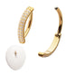 24Kt Gold PVD Titanium Triple Row Pave Gem Navel Clicker