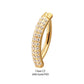 24Kt Gold PVD Titanium Triple Row Pave Gem Navel Clicker