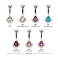 Titanium Internally Threaded Royal Cluster Teardrop Gem Fixed Bottom Navel