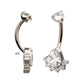 Titanium Internally Threaded Royal Cluster Teardrop Gem Fixed Bottom Navel