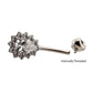 Titanium Internally Threaded Teardrop Halo with Clear Gem Edge Fixed Bottom Navel