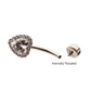 Titanium Internally Threaded Radiant Heart Halo with Clear Gem Edge Fixed Bottom Navel