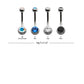 Titanium Internally Threaded with Bezel Set Double Swarovski Crystal Navel Curves