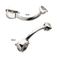 Titanium Internally Threaded Double Prong Set Teardrop Gem Fixed Bottom Navel