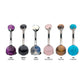 Titanium-Internally Threaded with 3 Prong Set Double Stone Fixed Bottom Navel Ring