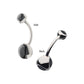 Titanium-Internally Threaded with 3 Prong Set Double Stone Fixed Bottom Navel Ring