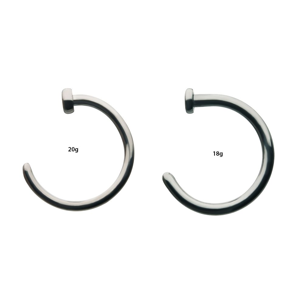Titanium Flat Back Half Hoop Nose Ring