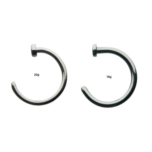 Titanium Flat Back Half Hoop Nose Ring
