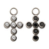 Titanium with Bezel Set CZ Cross Charm