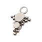Titanium 11-Bead Bezel Round CZ/Opal 2-Cluster Charm