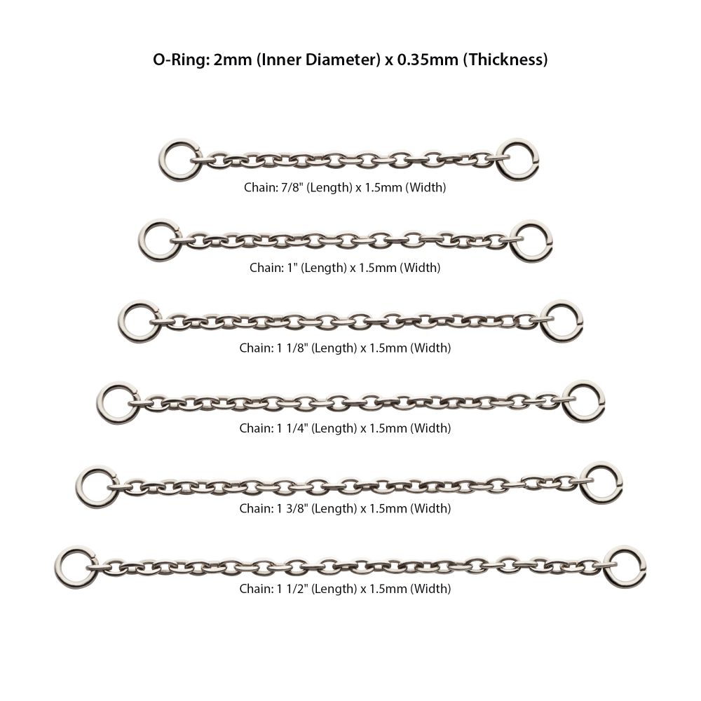 Titanium 1.5mm Rolo Chain with Ring
