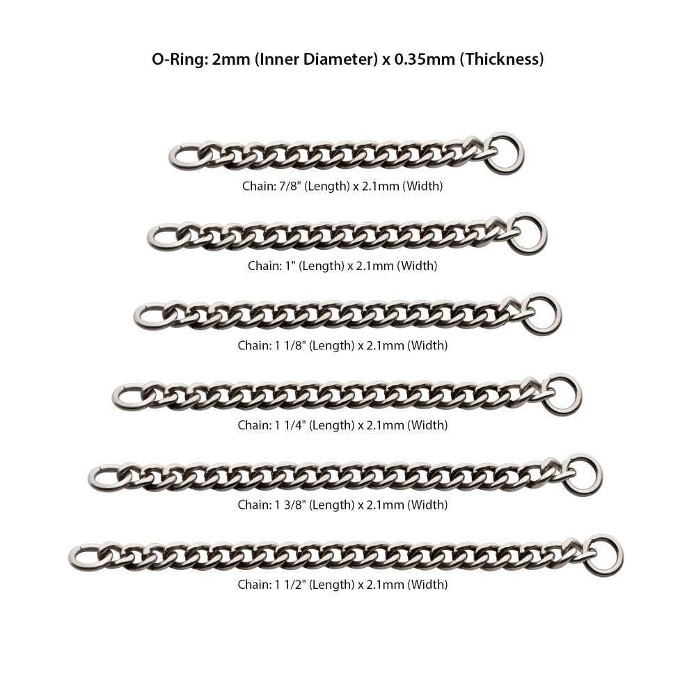 Titanium 2.1mm Curb Chain with Ring