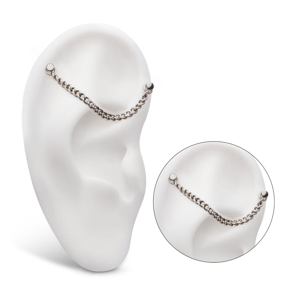 Titanium 2.1mm Curb Chain with Ring