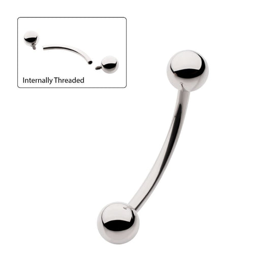 Titanium-Internally Threaded Curved Barbells