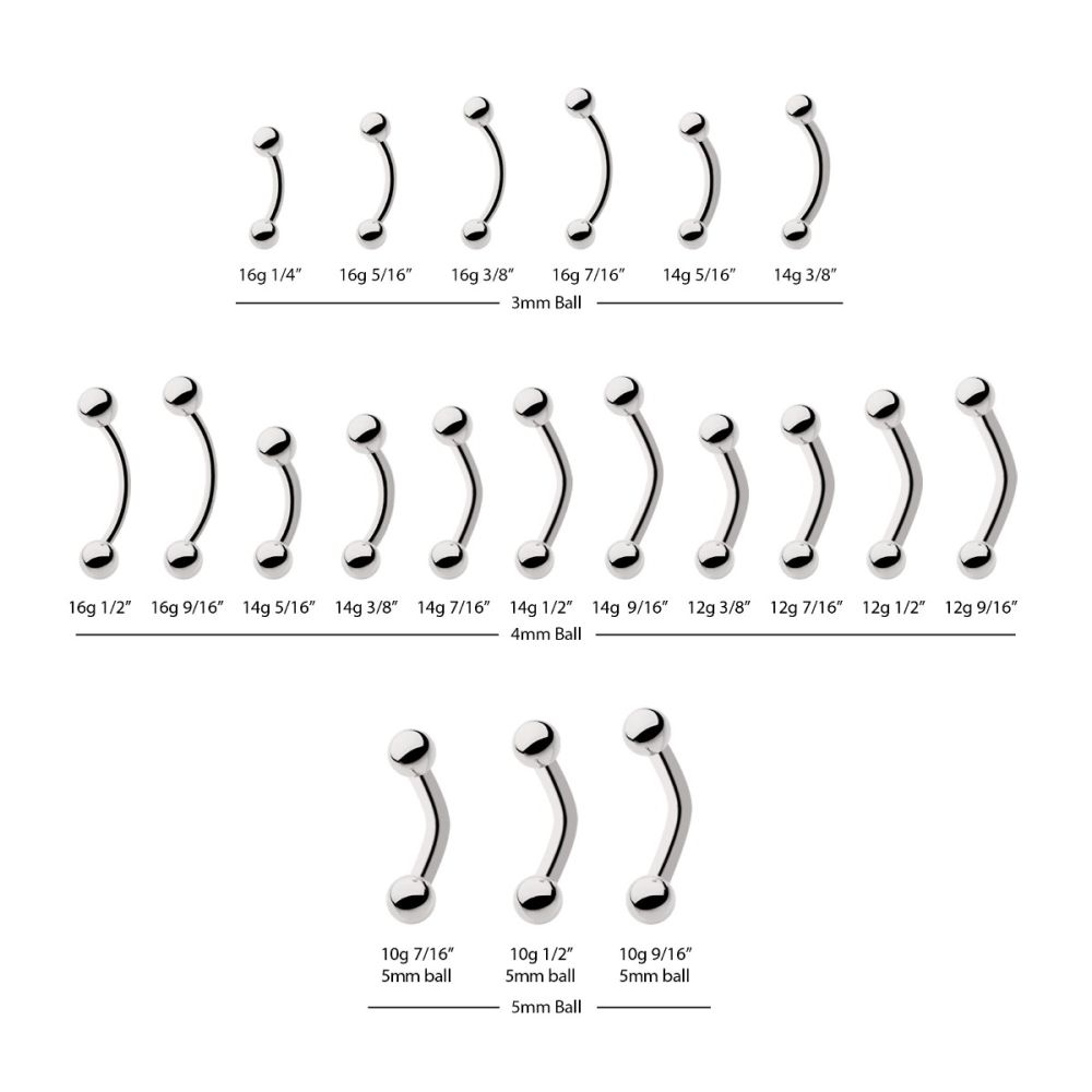 Titanium-Internally Threaded Curved Barbells