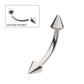 Titanium Internally Threaded Spike End Curved Barbell