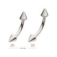 Titanium Internally Threaded Spike End Curved Barbell