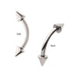 Titanium Internally Threaded Spike End Curved Barbell