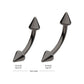 Black PVD Titanium Internally Threaded Spike End Curved Barbell