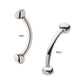 Titanium Internally Threaded Double Bezel Gem End Curved Barbell