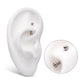 Titanium Internally Threaded Double Bezel Gem End Curved Barbell