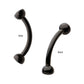 Black PVD Titanium Internally Threaded Double Bezel Gem End Curved Barbell