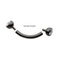Black PVD Titanium Internally Threaded Double Bezel Gem End Curved Barbell