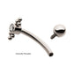 Titanium Internally Threaded with Tri Bead Bezel Set CZ Cluster Fixed Top Curved Barbell