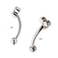 Titanium Internally Threaded Trinity Bezel Gem Fixed Top Curved Barbell