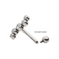 Titanium Internally Threaded with Bezel Set Clear AAA CZ Oscillating 5-Cluster Fixed Top Curved Barbell