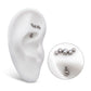 Titanium Internally Threaded with Bezel Set Clear AAA CZ Oscillating 5-Cluster Fixed Top Curved Barbell