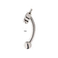 Titanium Internally Threaded with Tri Bead & 5-Cluster Bezel Set Clear AAA CZ Fixed Top Curved Barbell