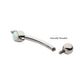 Titanium Internally Threaded Tri Bead & Bezel Set White Opal Fixed Top Curved Barbell