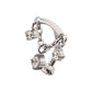 Titanium Internally Threaded Fixed Top Curved Barbell with Triple Floating Prong Gem Dangle