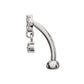 Titanium Internally Threaded V-Prong Triple Marquise Gem Fixed Top Curved Barbell with Floating Prong Gem Dangle