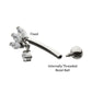 Titanium Internally Threaded V-Prong Triple Marquise Gem Fixed Top Curved Barbell with Floating Prong Gem Dangle
