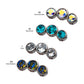 Titanium 3-Bezel Set Swarovski Crystal Threaded Tops