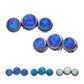 Titanium 3-Bezel Set Synthetic Opal Threaded Tops