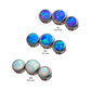 Titanium 3-Bezel Set Synthetic Opal Threaded Tops