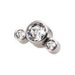 Titanium Internally Threaded 3-Bezel Set Swarovski Crystal Cluster Tops